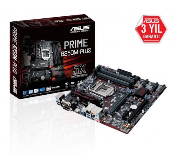 PRIME-B250M-PLUS Intel B250 1151 DDR4 2400MHz DVI/HDMI/VGA Anakart