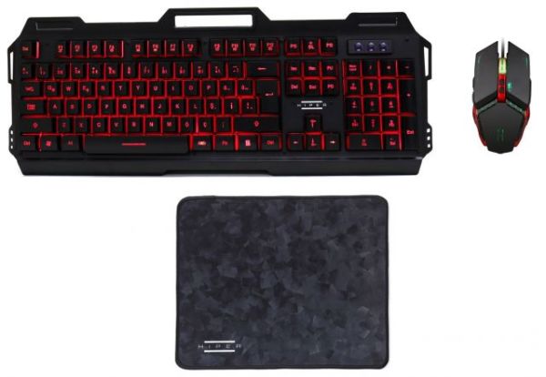 KRATOSV20 Mekanik Hisli Metal Kasa Gaming Klavye,Mouse,Mouse Pad Set
