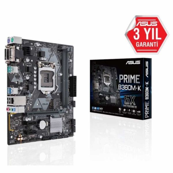 PRIME-B360M-K Intel B360 1151 DDR4 2666MHz DVI/VGA Anakart