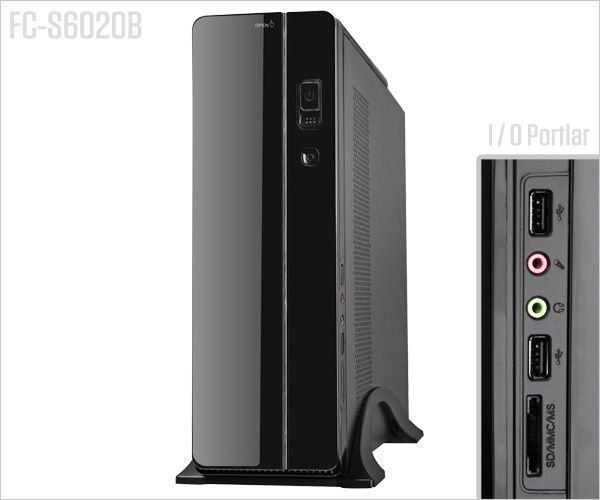 FC-S6020B 300W Powerlı Penceresiz Slim Micro ATX Siyah Kasa