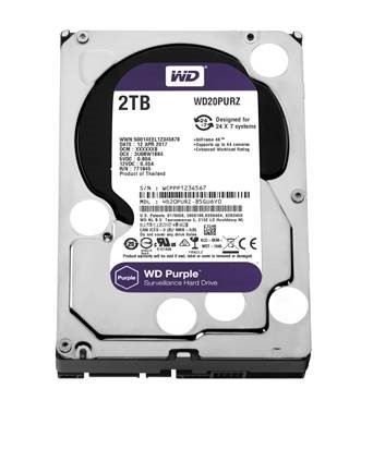 WD20PURZ 3.5'' 2TB Sata3 64MB 5400RPM Purple Serisi Güvenlik Cihazları Uyumlu