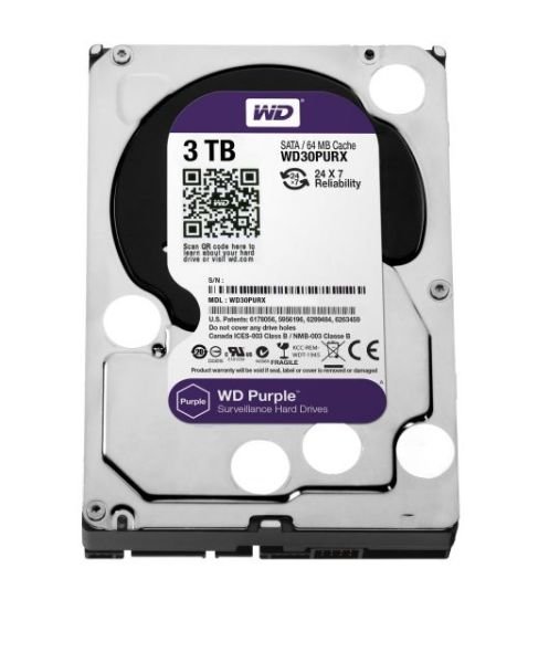 WD30PURZ 3.5'' 3TB Sata3 64MB 5400RPM Purple Serisi Güvenlik Cihazları Uyumlu
