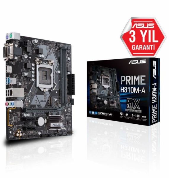 PRIME-H310M-A Intel H310 1151 DDR4 2666MHz HDMI/DVI/VGA M2 USB3.1 Anakart