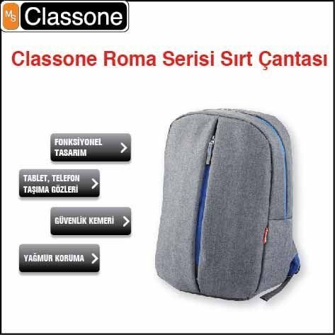 BP-M304 13-14'' Roma Serisi Medium Gri Notebook Sırt Çantası