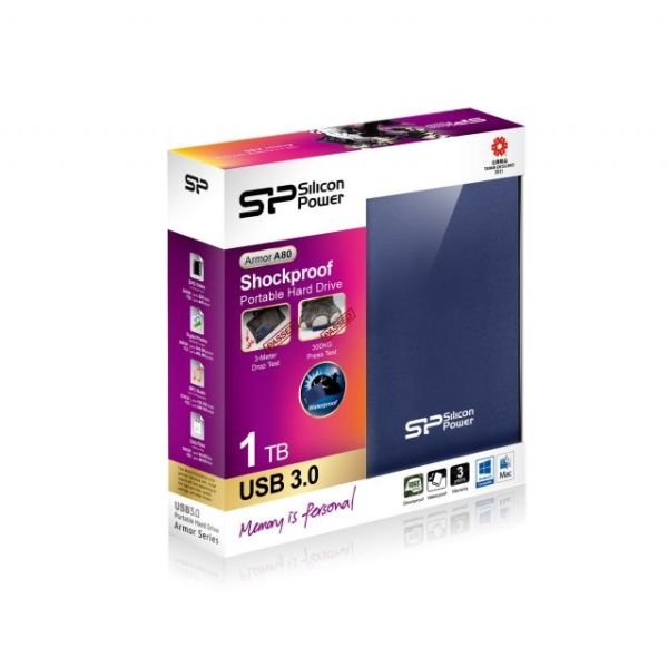 SP010TBPHDA80S3B 1TB 2,5''Silicon Power Armor A80 Usb 3.0 Harici Harddisk