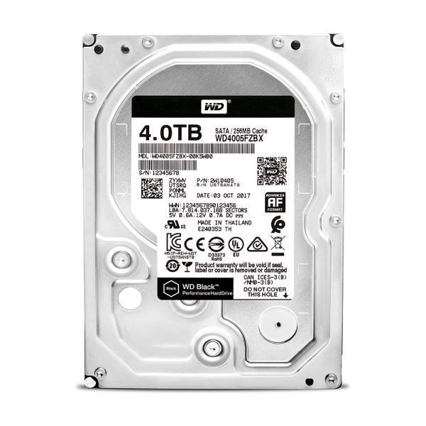 WD4005FZBX 4TB 3.5'' 7200RPM Sata3 256MB Black Dahili Masaüstü HardDisk