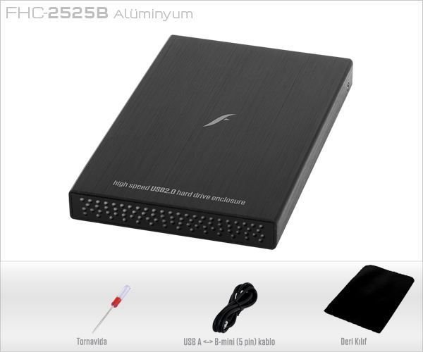 FHC-2525B 2.5'' SATA USB 2.0 HDD KUTU SİYAH