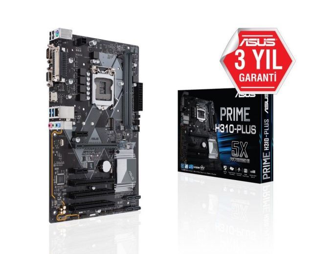 PRIME-H310-PLUS Intel H310 1151 DDR4 2666MHz HDMI/VGA M2 USB3.1 COM PARAREL PCI Anakart