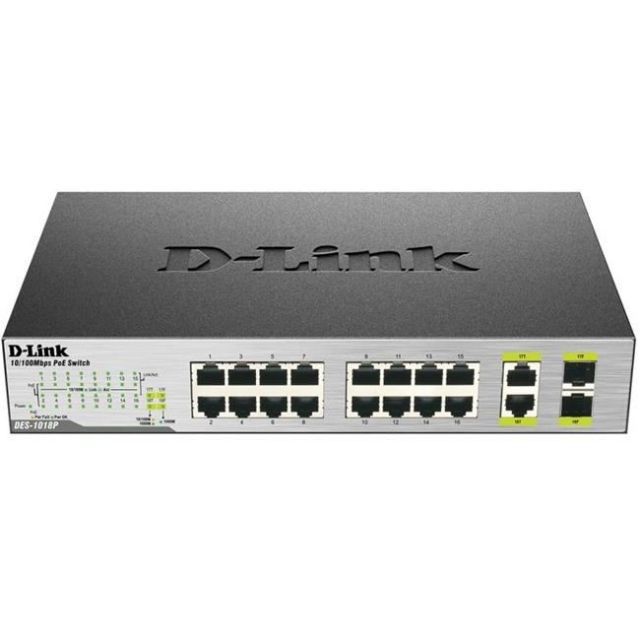DES-1018P 16 PORT 10/100 + 2 PORT COMBO