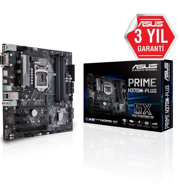PRIME-H370M-PLUS Intel H370 1151 DDR4 2666MHz HDMI/DVI/VGA M2 USB3.1 Anakart