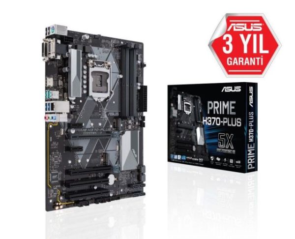 PRIME-H370-PLUS Intel H370 1151 DDR4 2666MHz HDMI/DVI/VGA M2 USB3.1 PCI Anakart
