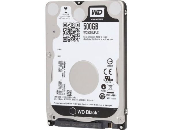 WD5000LPLX 500GB 2.5'' 7200RPM Sata3 32MB Black Dahili Notebook HardDisk