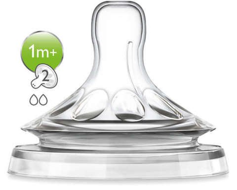 Philips Avent Natural 2 Delikli Biberon Emziği 1 Ay+ 2li