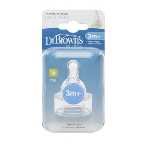 Dr Browns 2. Aşama Dar Ağız Biberon Emziği 322 3-6 Ay 2li