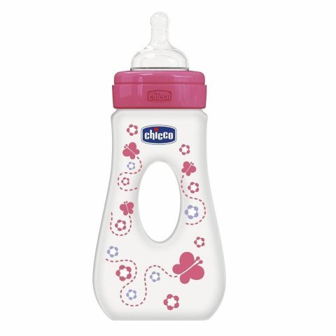 Chicco Kauçuk Seyahat Biberonu Pembe 4 Ay+ 240 ml.