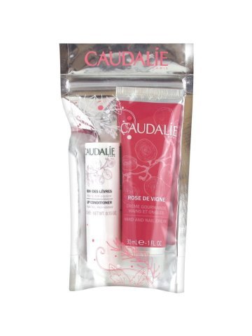Caudalie Lips Conditioner Stick and Rose de Vigne Hand and Nail Cream Winter Duo