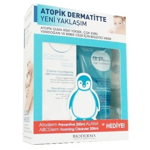 Bioderma Atoderm Preventive 200 ml. + Abcderm Foaming Cleanser 200 ml. HEDİYE