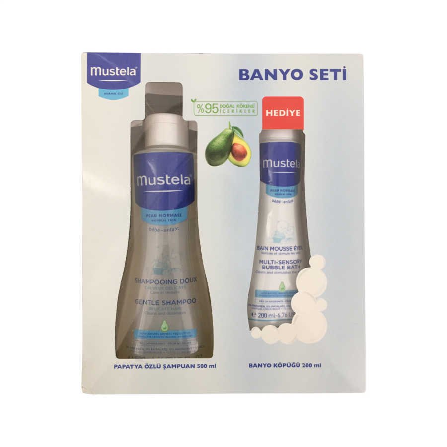 Mustela Banyo Seti (Papatya Özlü Şampuan 500 ml + Banyo Köpüğü 200 ml.)