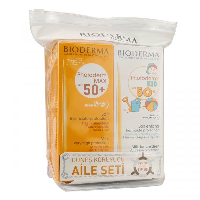 Bioderma Güneş Koruyucu Aile Seti (Photoderm Lait Spf50+ + KID Lait Spf50+)