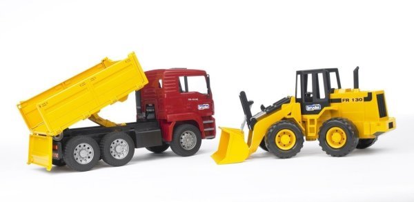 Bruder 02752 MAN Damperli Kamyon ve FR130 Kepçe İş Makinası