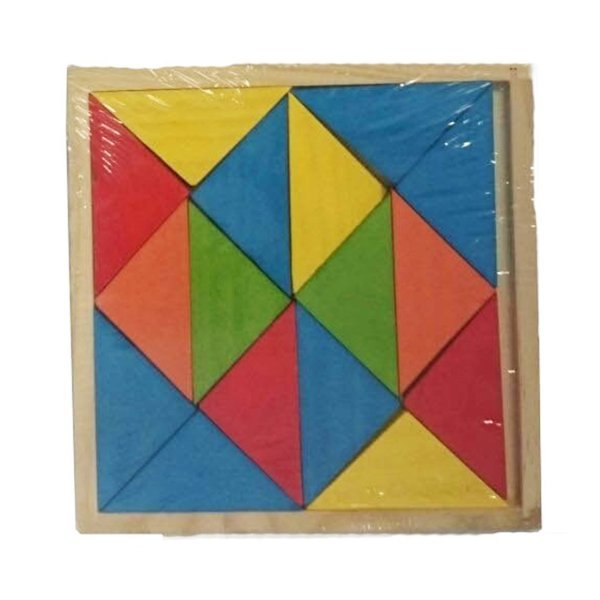 Ahşap Oyuncak Zeka Oyunu Tangram Yapboz Üçgenler Karışık