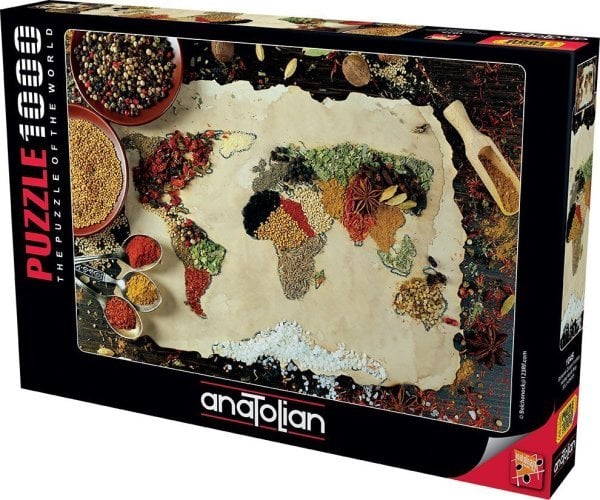 Anatolian Puzzle 1000 Parça Baharatlı Dünya Haritası 1045