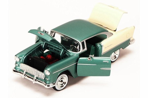 Motor Max Chevy Bel Air 1955 Model Metal Araba 1:24 Yeşil