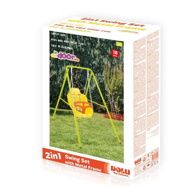 Dolu 3009 Ayaklı Metal Salıncak 18 + Ay
