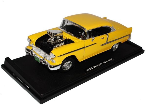 Chevy Bel Air 1955 Model Metal Araba Sarı 1:18