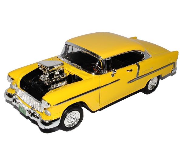 Chevy Bel Air 1955 Model Metal Araba Sarı 1:18