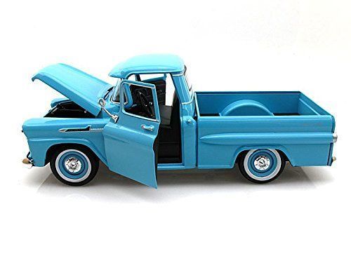 Motor Max Chevy Apache Fleetside Pickup 1958 Model Metal Araba Mavi 1:24
