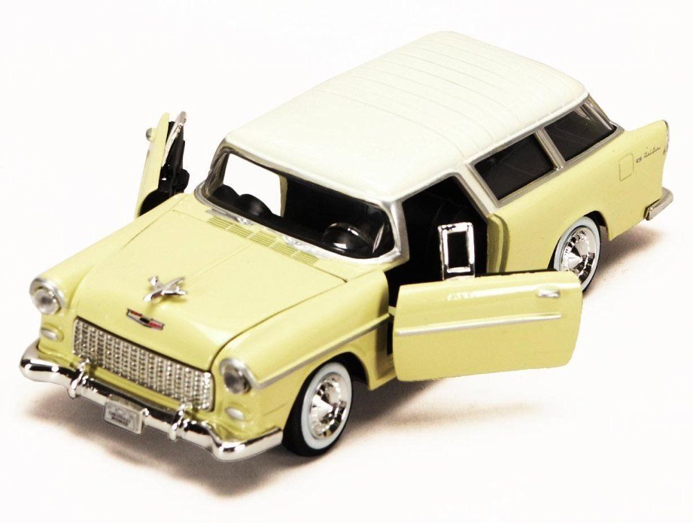 Motor Max Chevy Bel Air Nomad 1955 Model Metal Araba Krem 1:24