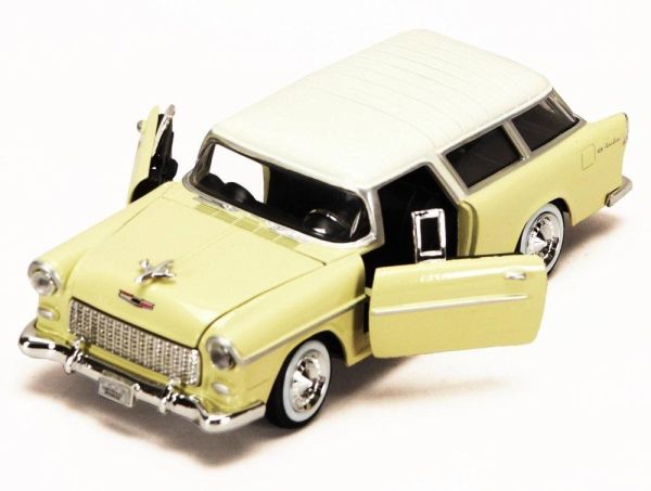 Motor Max Chevy Bel Air Nomad 1955 Model Metal Araba Krem 1:24