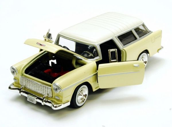 Motor Max Chevy Bel Air Nomad 1955 Model Metal Araba Krem 1:24