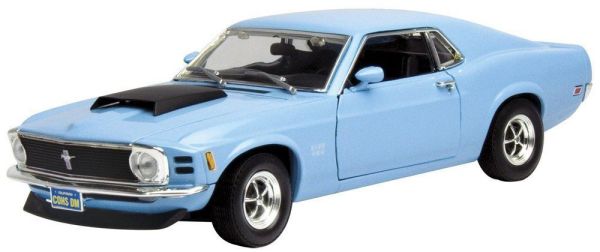 Motor Max Ford Mustang Boss 429 1970 Model Metal Araba Mavi 1:18