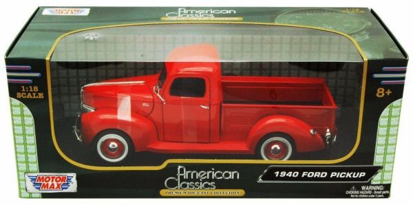 Motor Max Ford Pickup 1940 Model Metal Araba Kırmız 1:18