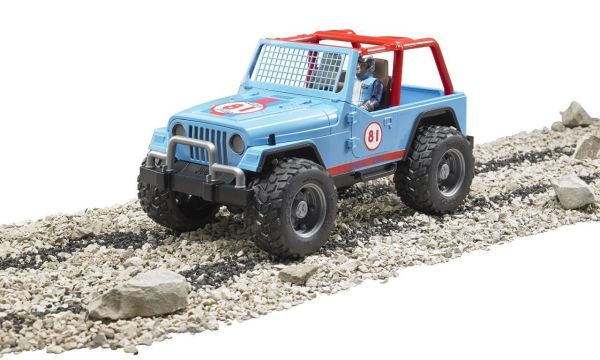 Bruder 02541 Jeep Cross Safari Aracı Kasklı Pilotu Mavi