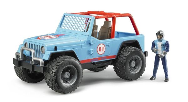 Bruder 02541 Jeep Cross Safari Aracı Kasklı Pilotu Mavi