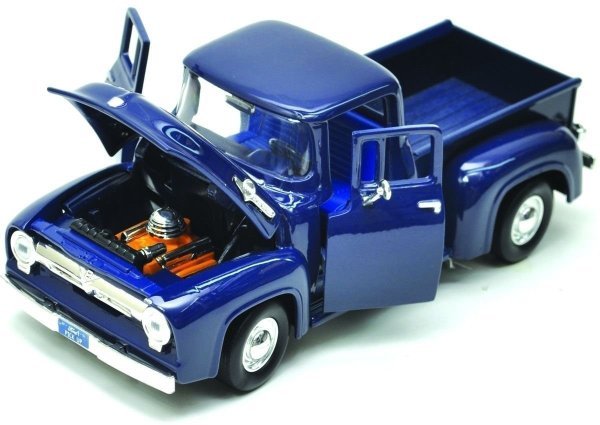 Motor Max Ford F-100 Pickup 1956 Model Metal Araba Lacivert 1:24