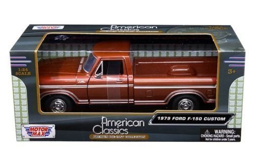 Motor Max Ford F-150 Custom 1979 Model Metal Araba Kahve 1:24