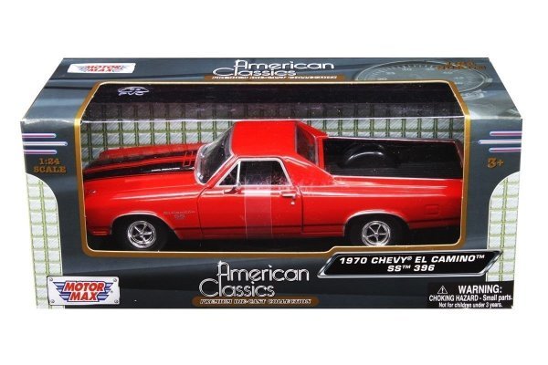 Motor Max Chevy El Camino SS 396 1970 Model Metal Araba Kırmızı 1:24