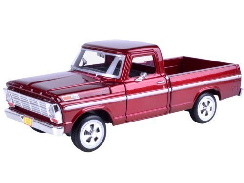 Motor Max Ford F-100 Pickup 1969 Model Metal Araba Kırmızı 1:24