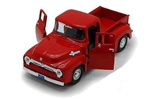 Motor Max Ford F-100 Pickup 1956 Model Metal Araba Kırmızı 1:24