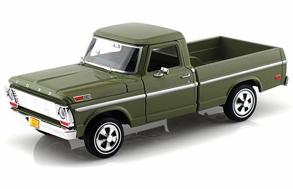 Motor Max Ford F-100 Pickup 1969 Model Metal Araba Yeşil 1:24