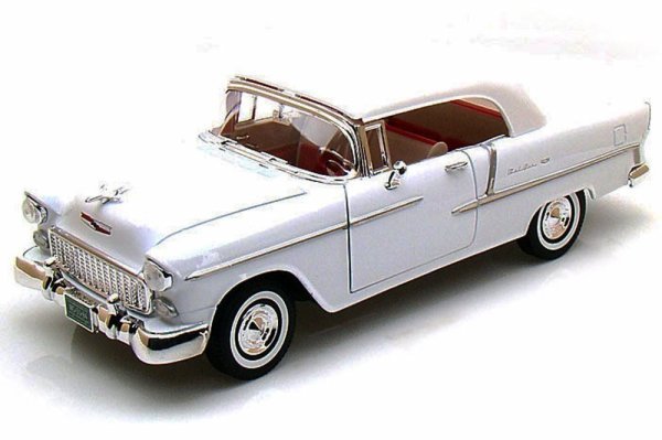 Chevy Bel Air 1955  Model Metal Araba Beyaz 1:18