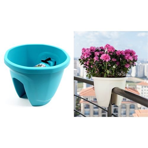 HomeCare Korkuluk Küpeşte Saksı Turkuaz Renk 30 cm 423469