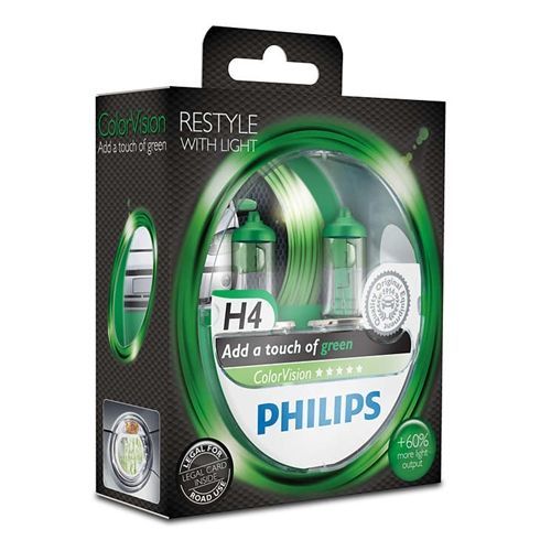 Philips H4 Model Color Vision Green Far Ampül Seti 423101