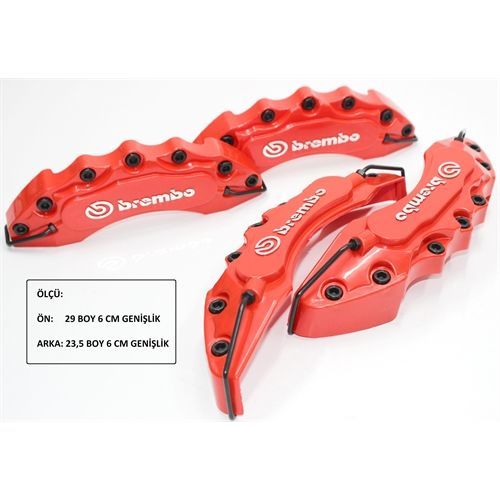 ModaCar Brembo Yazılı Kırmızı Ön Arka Kaliper Kapak Seti 422379