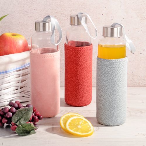 Kosova Taşınabilir Cam Matara 460 ml Mavi