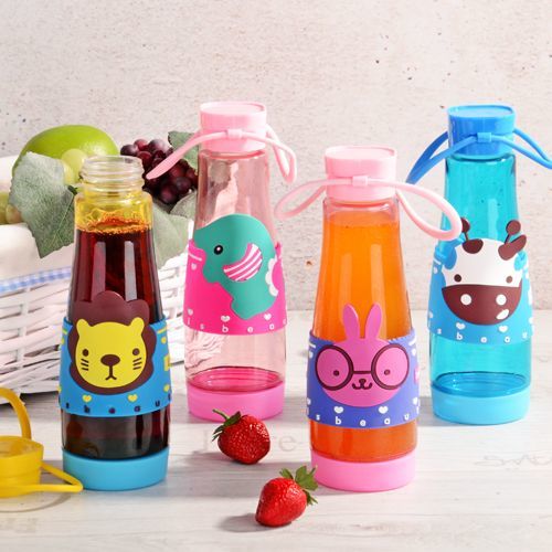 Kosova Taşınabilir Cam Matara 450 ml Tavşan Desenli